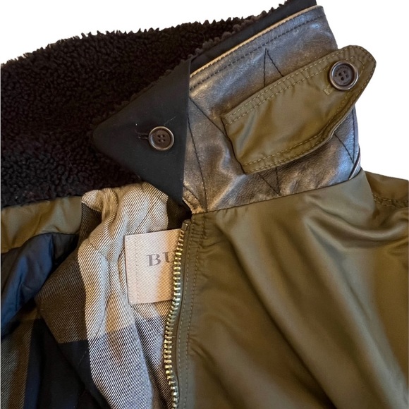 Burberry Brit Leather G1 Bomber Jacket with Shearling Collar. - Picture 3 of 8